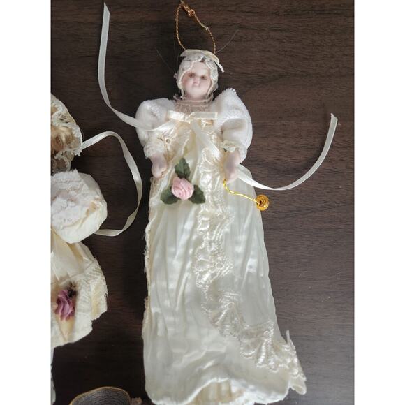 KSA Collectables Vtg Kurt Adler Jocelyn Mostrom Porcelain Doll Ornament Lot Of 5 - Picture 7 of 11